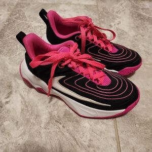 Nike Black and Pink Kids Sneakers